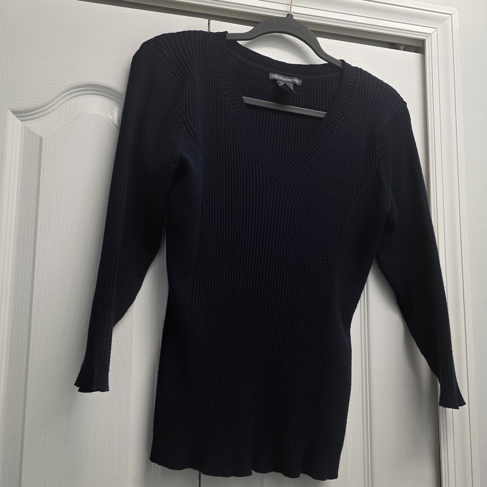 Chelsea & Theodore Ribbed Knit Sweater